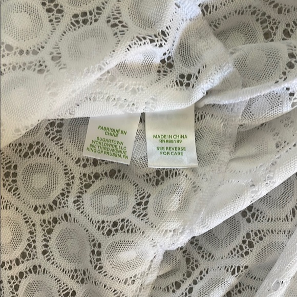 Lilly Pulitzer White Eyelet Lace Dress Size M - Swim Cover Up - Picture 5 of 7